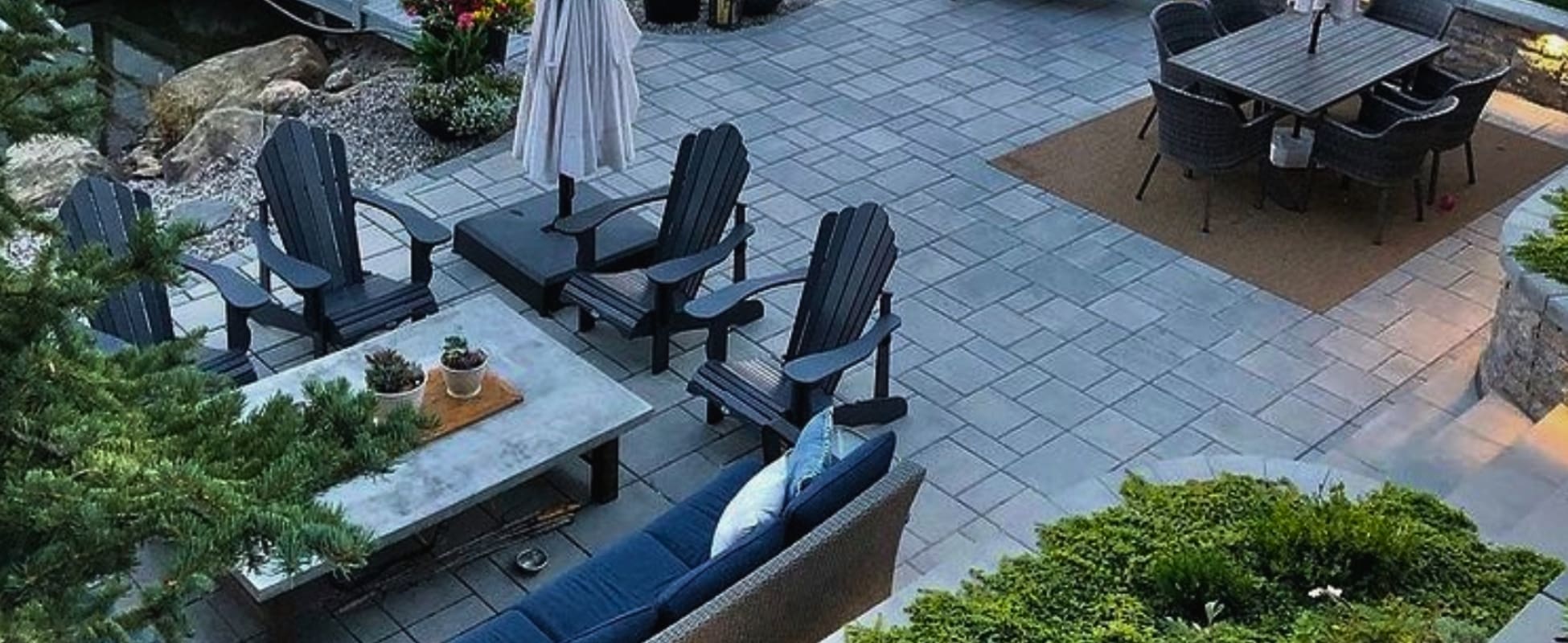 New Look Landscapes Top Rated Calgary Landscapers - Residential Calgary Landscaping - Paver Patio with Gas Firepit Area